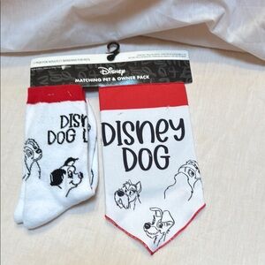 Disney Dog Bandana and Sock Set - Red and White